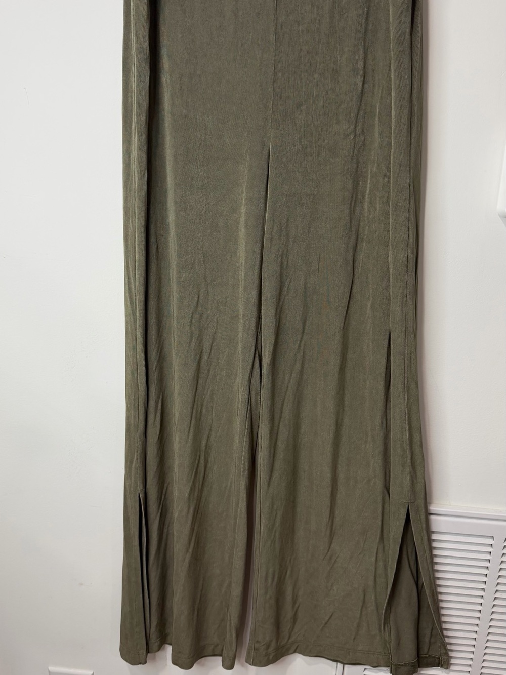 Chico's Olive Wide-Leg Split-Side Pants - Picture 2 of 6